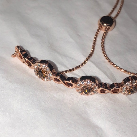 SWAROVSKI BAR BRACELET 14K ROSE GOLD PLATING Retails for $110 - Picture 6 of 8